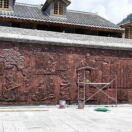 韵特雕塑红色题材浮雕,古代人物铜雕浮雕文化墙壁画制作