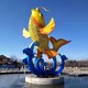 水池不锈钢鲤鱼雕塑图