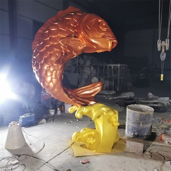 唐韻園林鯉魚雕塑,寧夏小區(qū)不銹鋼鯉魚雕塑