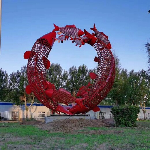 广东不锈钢鲤鱼雕塑厂家,不锈钢镂空鲤鱼雕塑