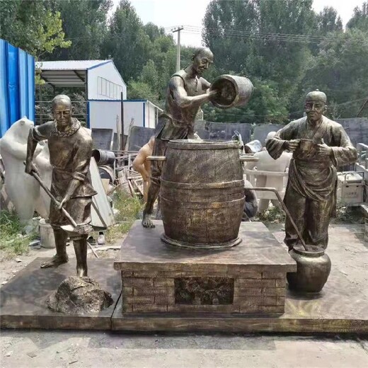 唐韻喝酒人物雕塑,湖北釀酒人物雕塑