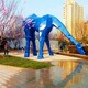 抽象長頸鹿雕塑圖