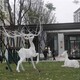 唐韻園林鐵藝編織鹿雕塑,江蘇不銹鋼絲編織鏤空鹿雕塑制作產(chǎn)品圖