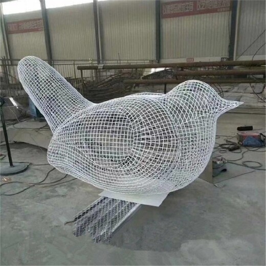 钢丝焊接小鸟雕塑,加工