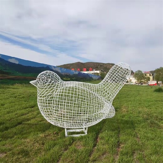唐韻鋼絲編織小鳥雕塑,內(nèi)蒙古公園不銹鋼鏤空小鳥雕塑加工廠家