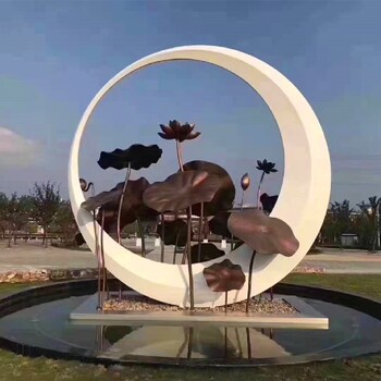 吉林公園不銹鋼月亮雕塑制作廠家,不銹鋼圓環(huán)雕塑