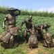 农民劳作情景雕像图