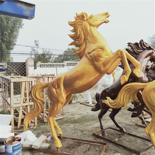 彩繪玻璃鋼馬雕塑,銅馬雕塑