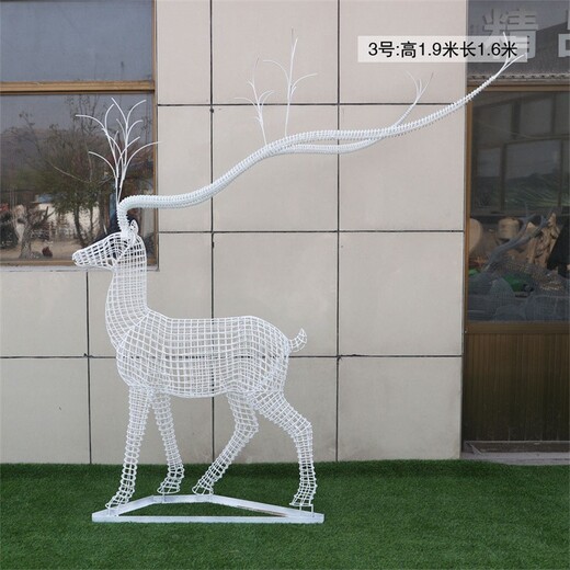 曲阳县创意不锈钢鹿雕塑小品
