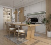西安松木灰橱柜效果图,整体厨房