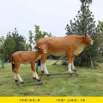 開荒牛雕塑，玻璃鋼牛雕塑生產(chǎn)廠家,耕牛雕塑
