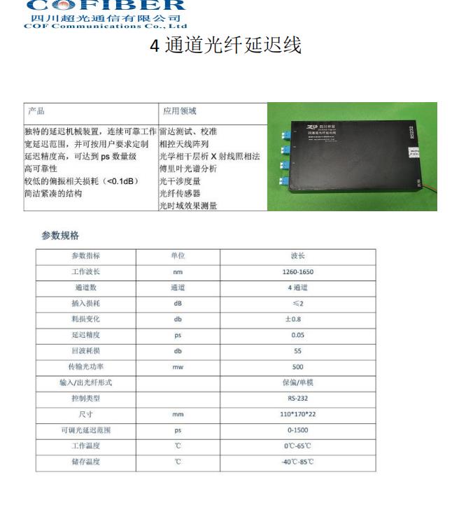 太赫茲通信電動(dòng)光纖延遲線1500ps