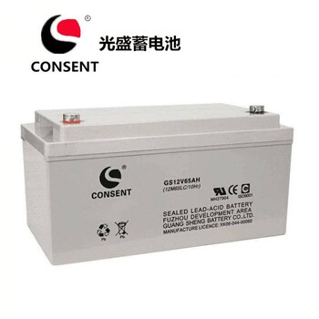 CONSENT光盛蓄电池GS12V65AH铅酸免维护电瓶UPS后备电源