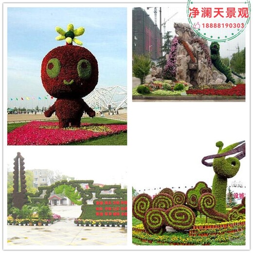 张家港市广场车站路边植物绿雕图片