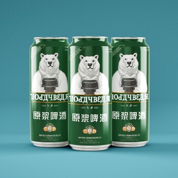 俄羅斯熊力啤,鮮啤原漿啤酒,1000ml白啤精釀