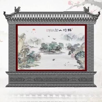 創(chuàng)唯定制批發(fā)戶外形象文化宣傳浮雕瓷板畫山水瓷磚陶瓷壁畫迎門