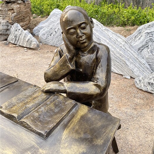 曲阳看书读书雕塑校园人物雕塑,看书人物雕塑