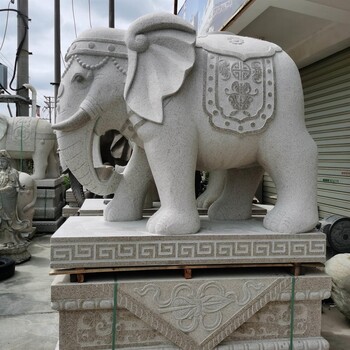 福建石雕廠家吉祥如意小象花崗巖大理石吸水象定制