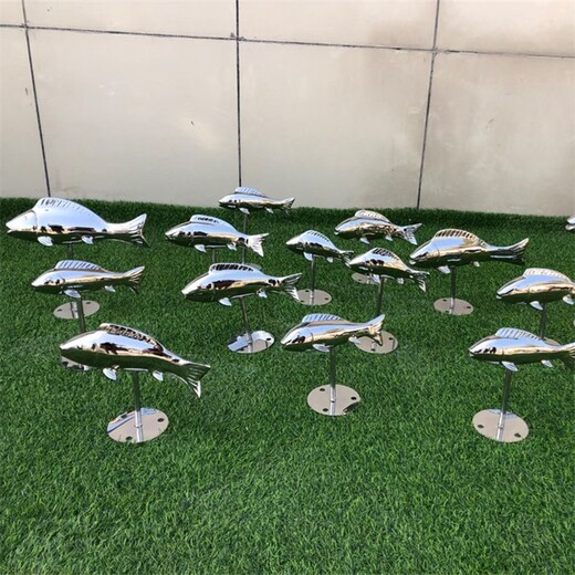 不銹鋼方形魚群雕塑定制加工廠家