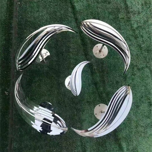 鏡面魚群雕塑加工定制