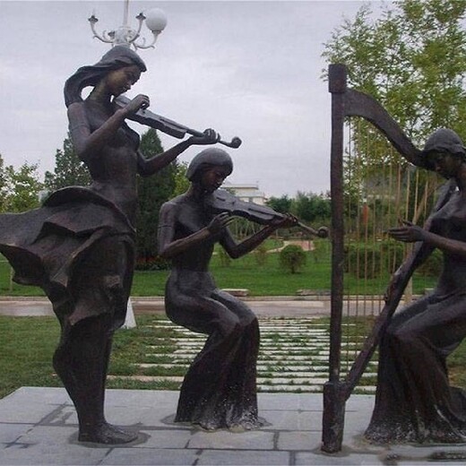 乐队人物雕塑,大型铸铜音乐人物雕塑设计