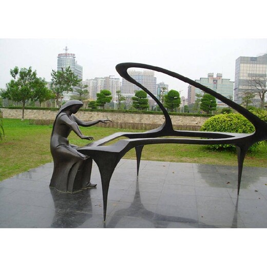 大型玻璃钢音乐人物雕塑联系方式,弹钢琴人物雕塑