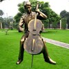 玻璃鋼音樂人物雕塑加工,提琴人物雕塑