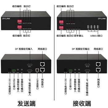 坪山新區(qū)雙路KVM編碼延長器型號雙屏DVI光纖延長器