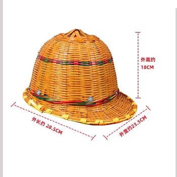 竹编藤制安全帽,竹子安全帽供应,竹编大沿帽檐工地头盔