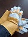 生产电焊手套厂家,黄胶袖半皮电焊耐磨工作手套