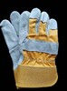 雙層電焊手套,黃膠袖半皮電焊耐磨工作手套