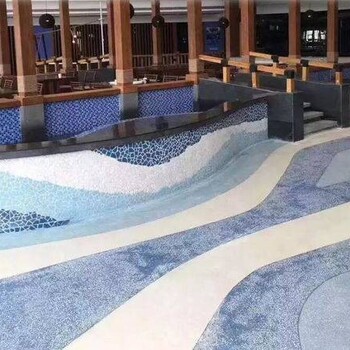膠粘石透水混凝土地坪,仿大理石藝術(shù)地坪,礫石仿沙灘地坪