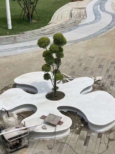 天津南開生態(tài)洗米石坐凳,彩色地坪鋪裝
