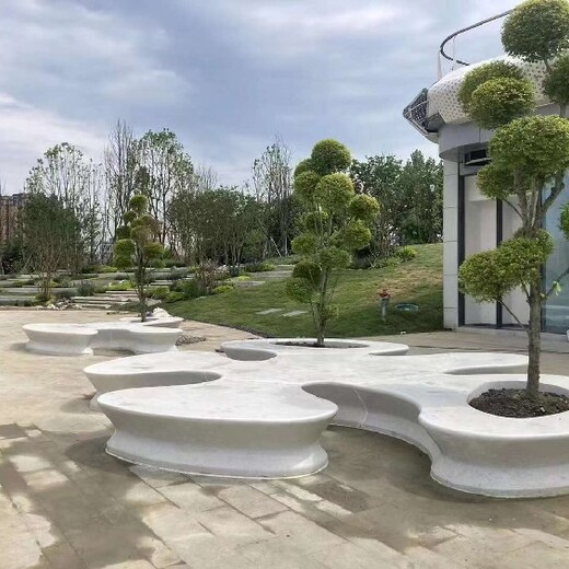 北京怀柔景观异形泰科砼坐凳花坛