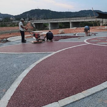 真石丽,地坪施工图案设计,强固透水混凝土路面施工指导