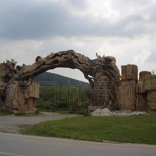 水泥塑石景观大门,徐州仿真树大门