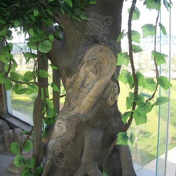 木纹雕塑,室外仿真榕树