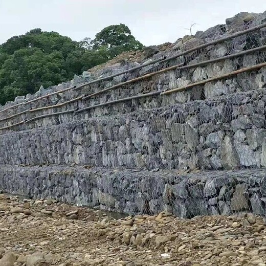 湖南炎陵县河道护岸机器圈边格宾网石笼