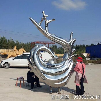 不銹鋼海浪雕塑