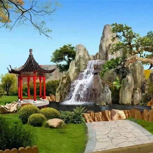 園林街道水泥塑石假山卡通大門