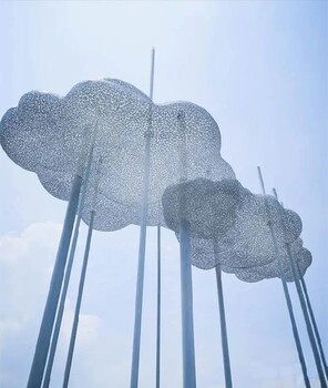 广场几何云朵雕塑制作