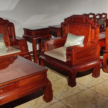 青岛进口缅甸花梨沙发价格,红木沙发