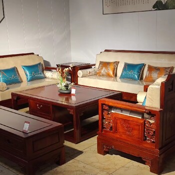 济宁新中式组合沙发缅甸花梨沙发参数图片缅甸花梨沙发