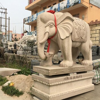 石雕大象圖片漢白玉石大象福建石雕大象惠安石雕廠