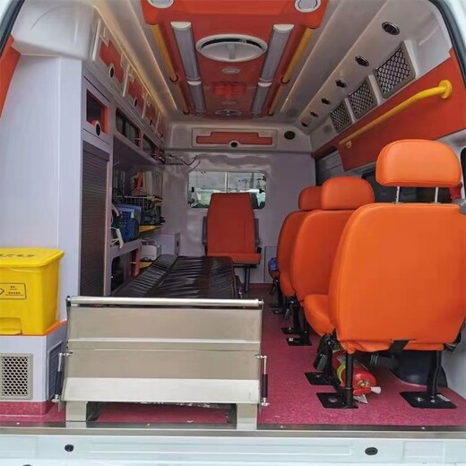 合肥救护车,999急救长途转运患者,配备担架床