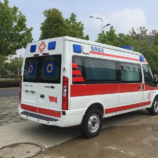 三河救护车,长途跨省转运患者出院,配备担架床