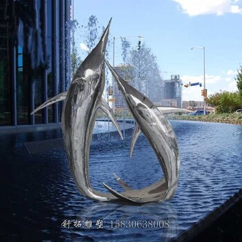 不锈钢拉丝海豚雕塑,镜面不锈钢海豚雕塑,块状海洋动物雕塑