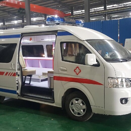 宁波救护车,999急救长途转运患者,配备担架床