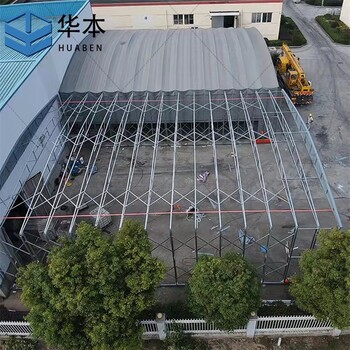 淄博工厂电动雨棚厂家,轨道式移动顶棚