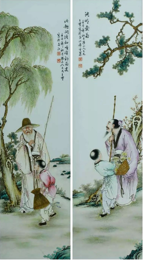 王大凡的珠山八友瓷板画,价格能卖多少钱